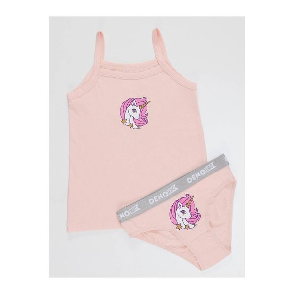 Denokids Denokids Unicorn Girl Child Pink Athlete Panties Set