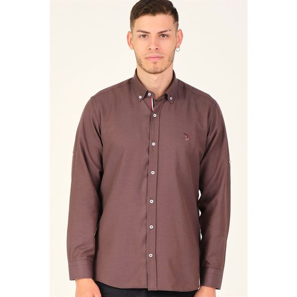 dewberry G674 DEWBERRY MEN'S SHIRT-COFFEE