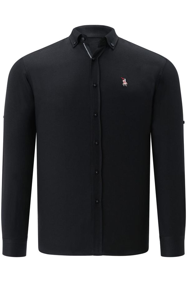 dewberry G674 DEWBERRY MEN'S SHIRT-LIGHT BLACK