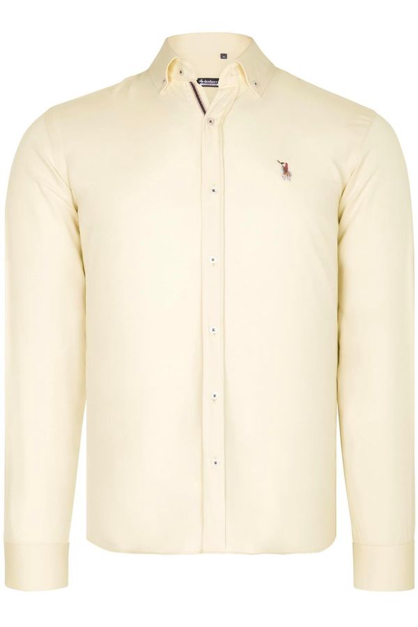 dewberry G674 DEWBERRY MENS SHIRT-YELLOW