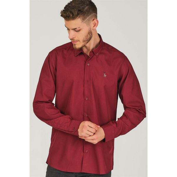 dewberry G725 DEWBERRY MEN'S SHIRT-DARK BURGUNDY