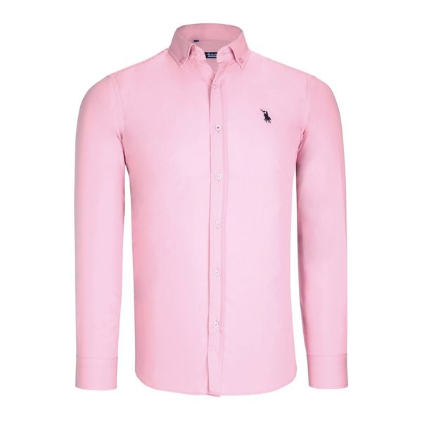 dewberry G725 DEWBERRY MEN'S SHIRT-PLAIN PINK