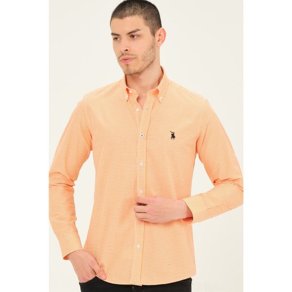 dewberry G751 DEWBERRY MEN'S SHIRT-ORANGE