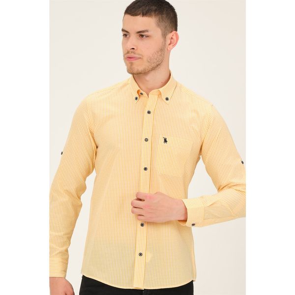 dewberry G771 DEWBERRY MEN'S SHIRT-YELLOW