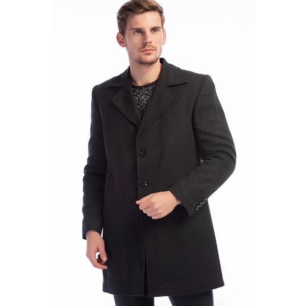 dewberry PLT8319 DEWBERRY MEN'S COAT-PATTERNED DARK ANTHRACIC