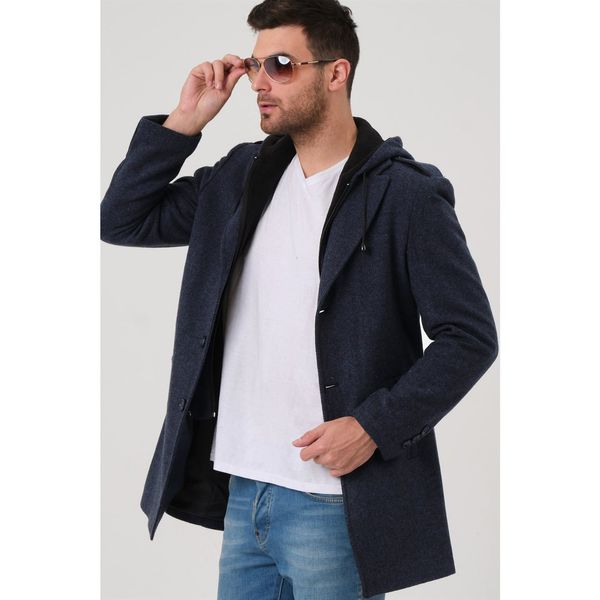 dewberry PLT8406 DEWBERRY MEN'S COAT-PATTERNED BLUE