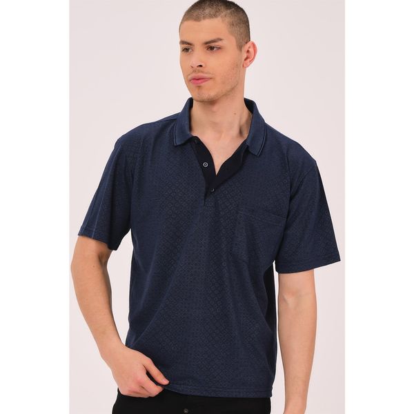 dewberry T0732 DEWBERRY MEN'S T-SHIRT-LACİVERT