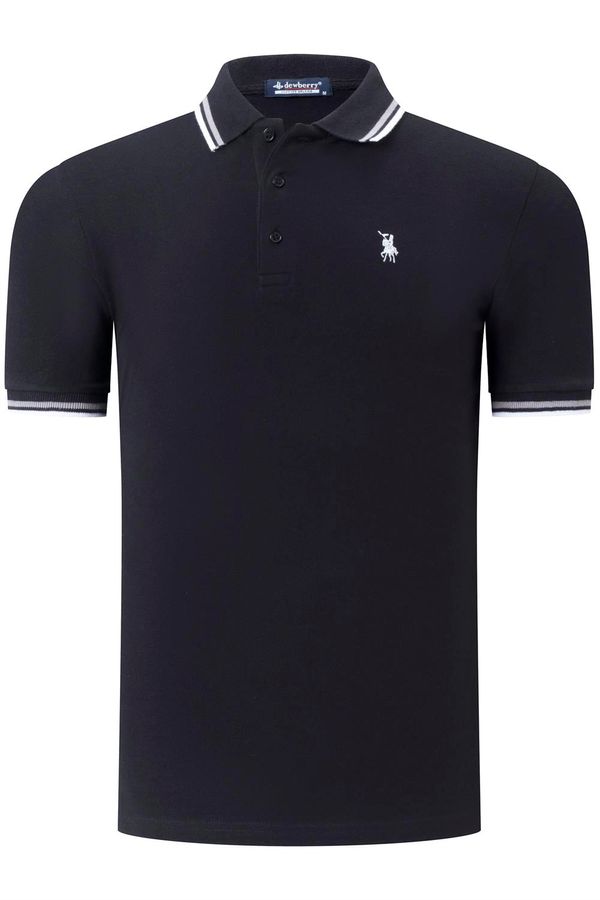 dewberry T8594 DEWBERRY MENS T-SHIRT-PLAIN BLACK