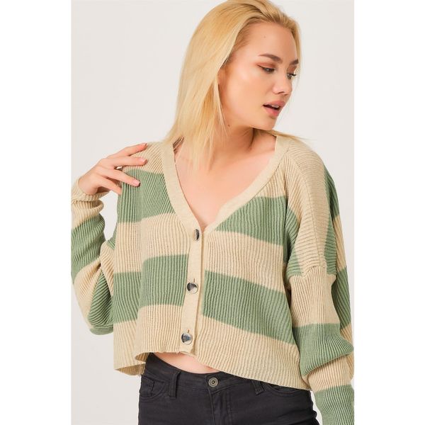 dewberry Z3008 DEWBERRY LADIES CARDIGAN-LIGHT GREEN