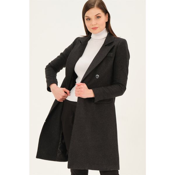 dewberry Z6672 DEWBERRY WOMEN'S COAT-DARK ANTHRACITIS