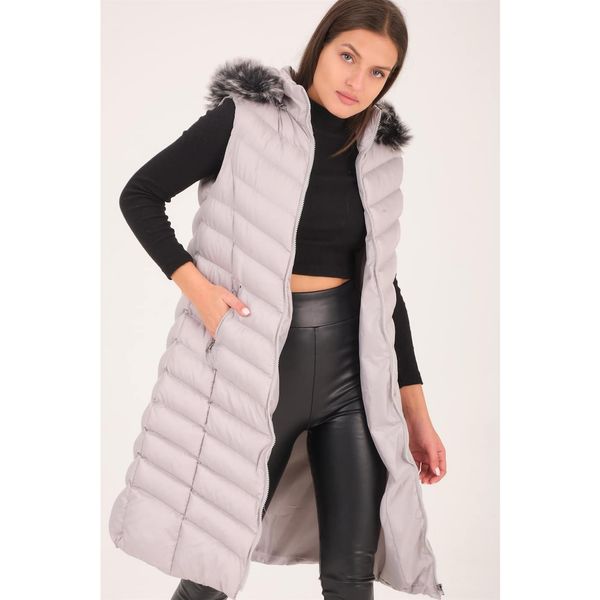 dewberry Z6684 DEWBERRY LADIES VEST-FLAT GREY