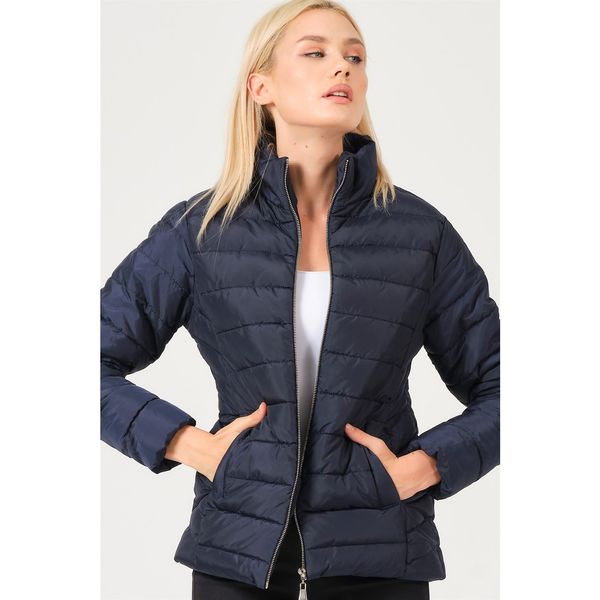 dewberry Z6746 DEWBERRY LADIES COAT-LACY BLUE