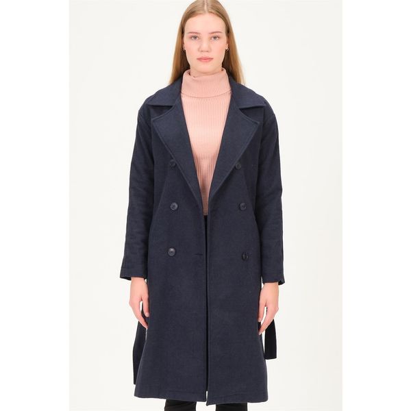 dewberry Z6765 DEWBERRY LADIES COAT-NAVY BLUE