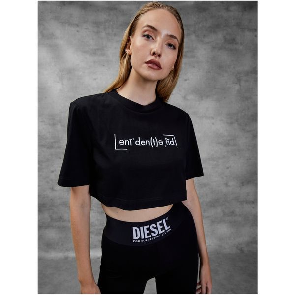 Diesel Black Women's Cropped T-Shirt Diesel - Women