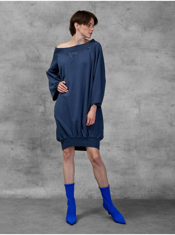 Diesel Dark Blue Women's Oversize Sweatshirt Dress Diesel - Women