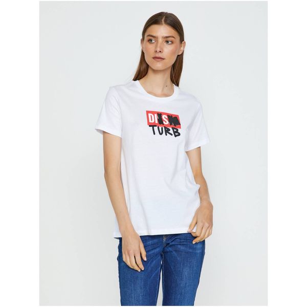 Diesel Women's White T-Shirt Diesel Silos - Women