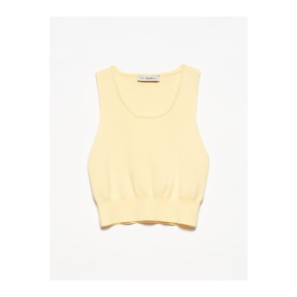 Dilvin Dilvin 1027 Crew Neck Knitwear Sweater-t.yellow