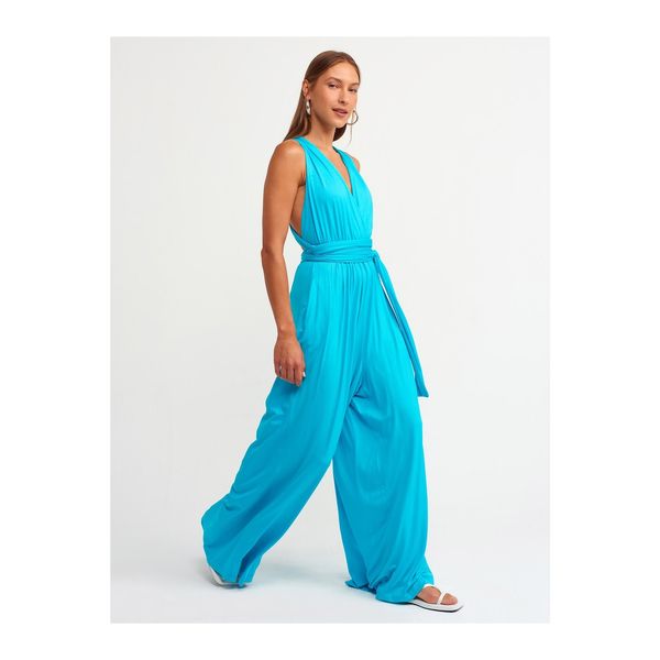 Dilvin Dilvin 7956 Halterneck Jumpsuit Turquoise