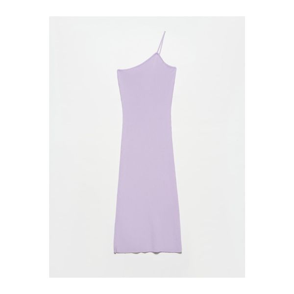 Dilvin Dilvin 90117 Single Strap Knitwear Dress-lilac