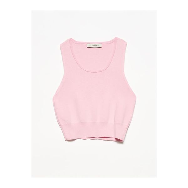 Dilvin Dilvin Crew Neck Knitwear Sweater-pink 1027