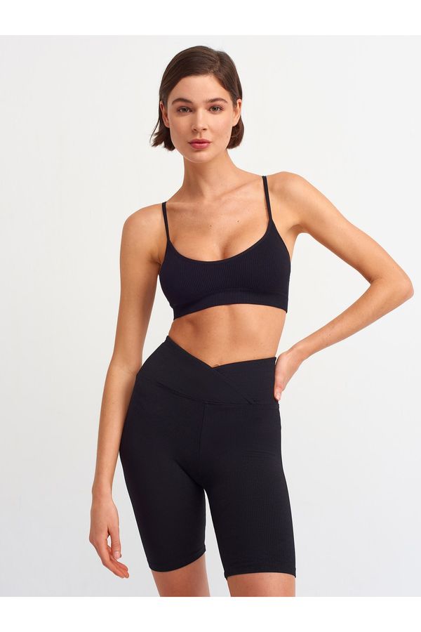 Dilvin Dilvin Crop Top - Black - Plain