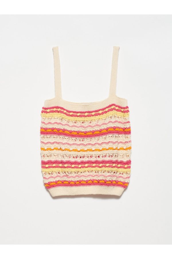 Dilvin Dilvin Crop Top - Pink - Ethnic pattern