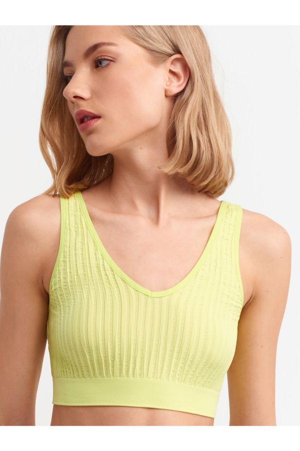 Dilvin Dilvin Crop Top - Yellow - Plain