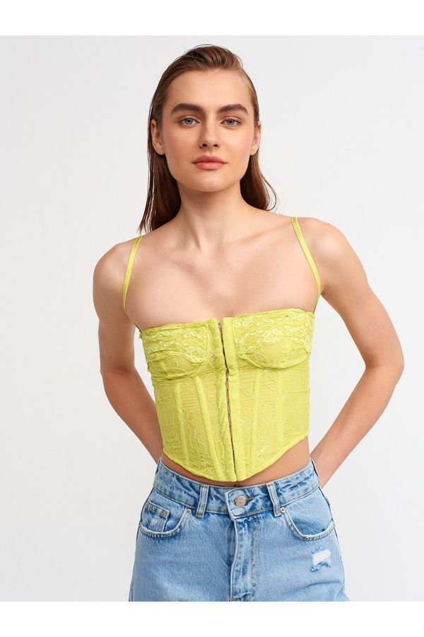 Dilvin Dilvin Crop Top - Yellow - Plain