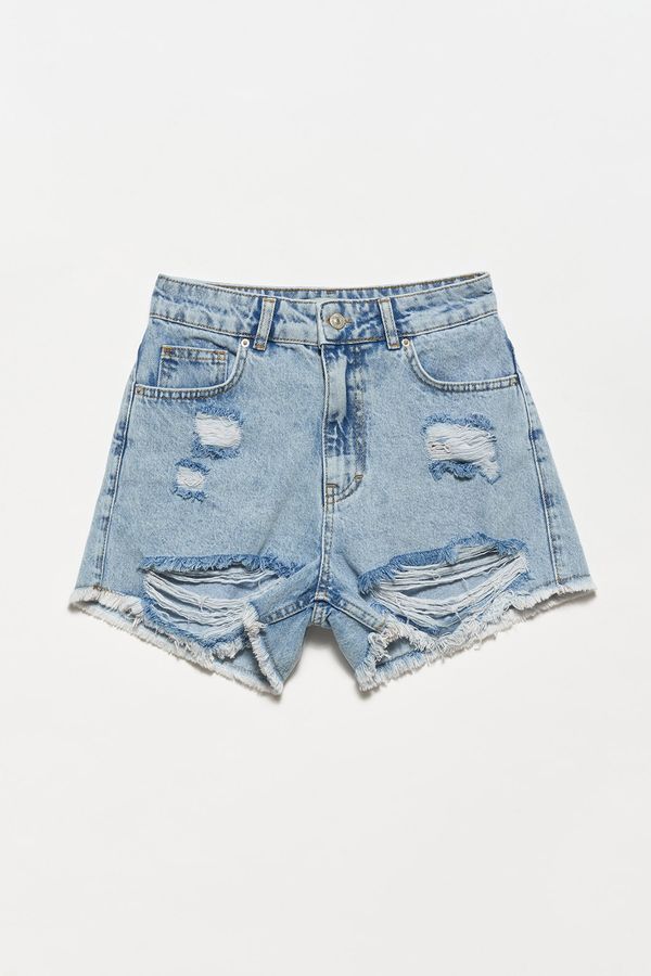 Dilvin Dilvin Shorts - Blue - Normal Waist