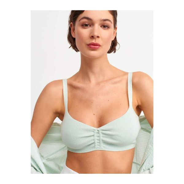 Dilvin Dilvin Women's Front Pleated Strap Bustier-mint 1036