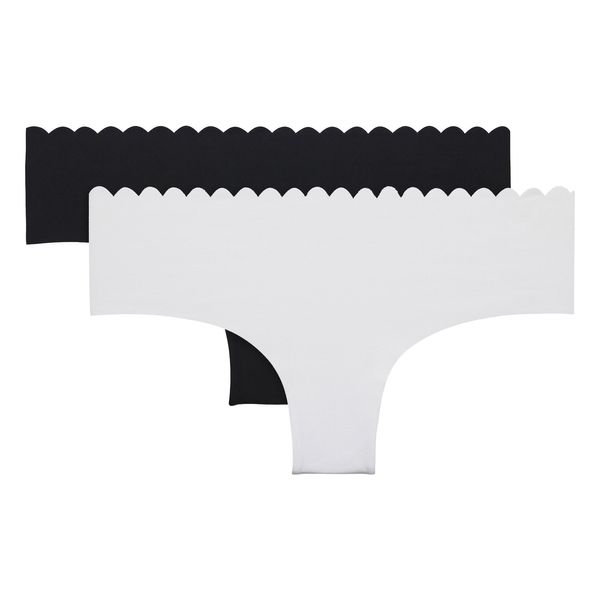 DIM DIM BODY TOUCH COTTON HIPSTER 2x - Women's cotton panties 2 piece - black - white