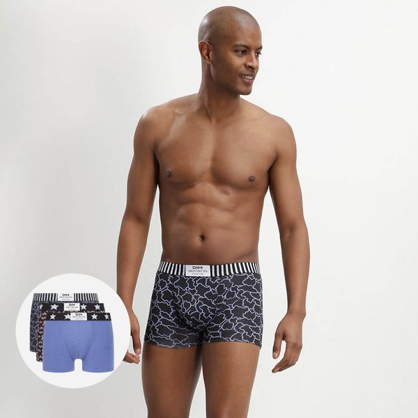 DIM DIM VIBES BOXER 3x - Men's fashion boxers 3 pcs - black - blue - orange