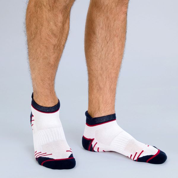 DIM SPORT DIM SPORT IN-SHOE MEDIUM IMPACT 2x - Men's ankle socks 2 pairs - white - red - blue