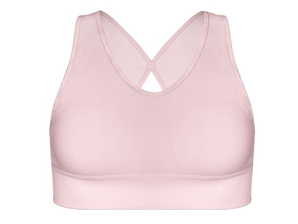 DIM SPORT DIM SPORT SEAMLESS PADDED CROP TOP - Women's Sports Bra - Pink