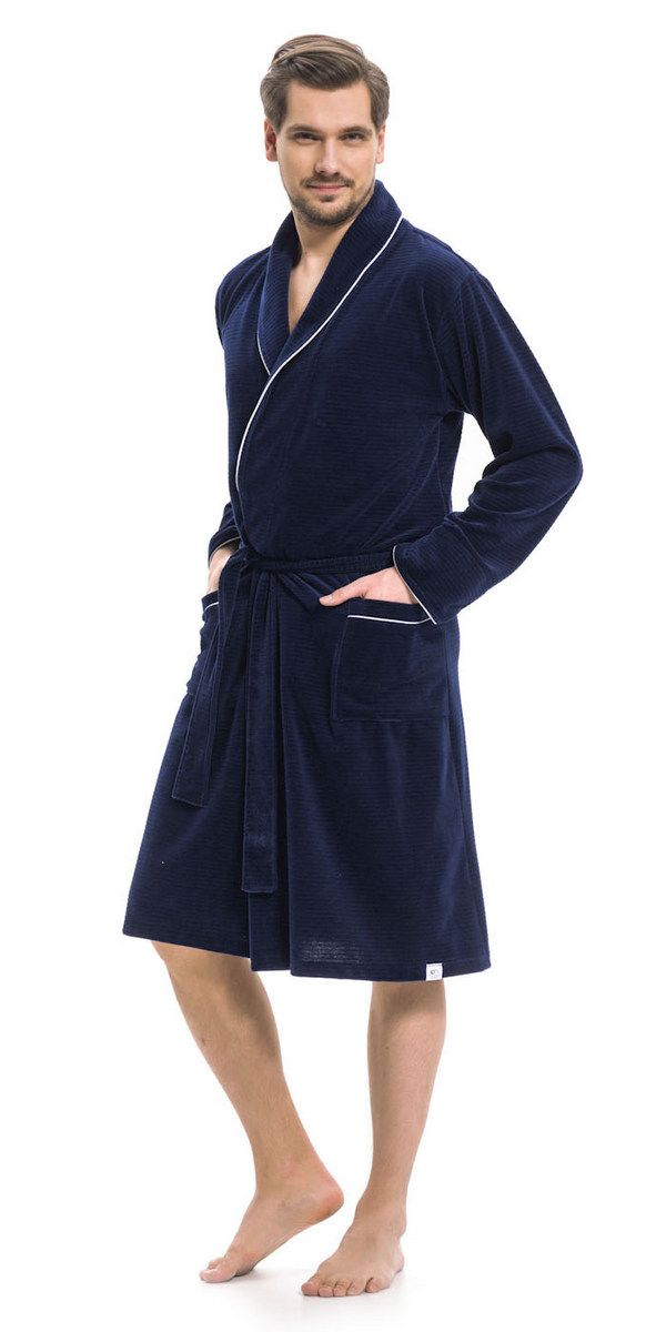 Doctor Nap Doctor Nap Man's Dressing Gown SMS.6063 Granatowy