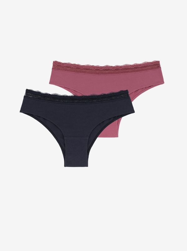 Dorina Set of two panties in pink and dark blue DORINA Posy - Women