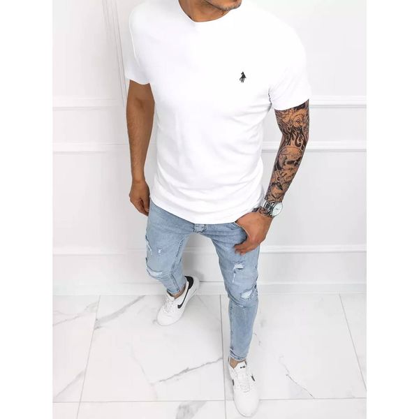 DStreet Basic white men's T-shirt Dstreet RX4856