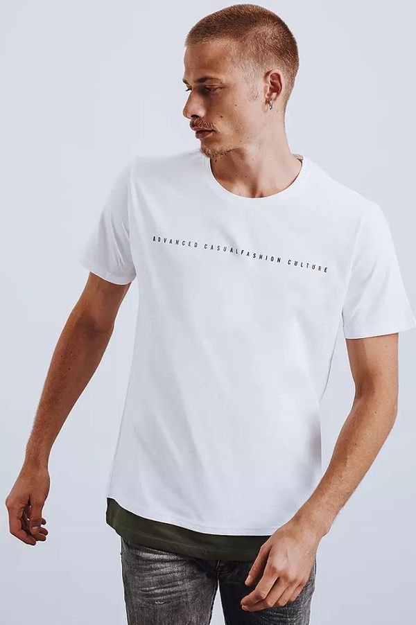 DStreet Biały T-shirt męski Dstreet RX4641 z nadrukiem