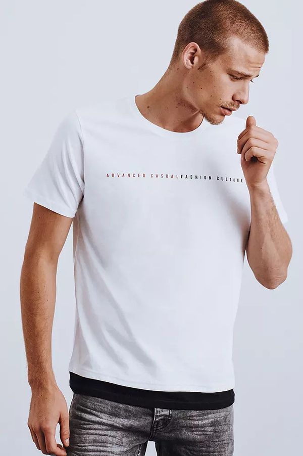 DStreet Biały T-shirt męski Dstreet RX4643 z nadrukiem