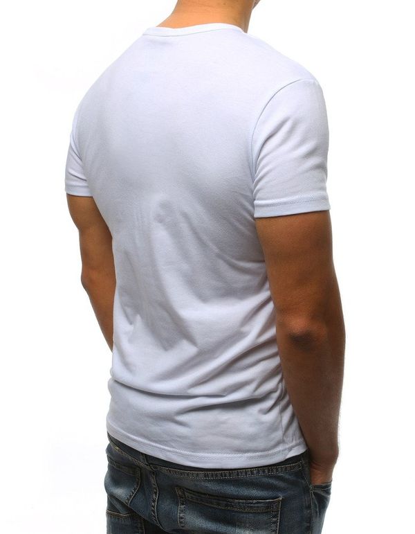 DStreet Biały T-shirt męski RX3167 z nadrukiem