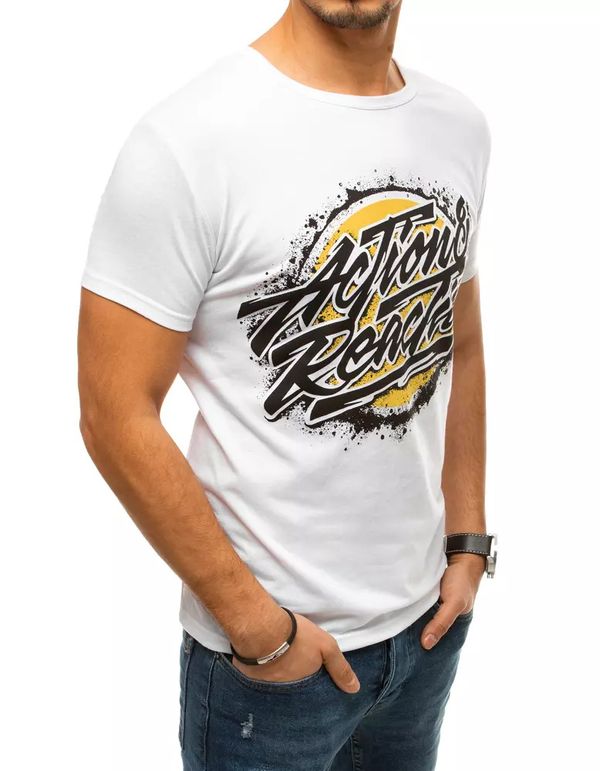 DStreet Biały T-shirt męski RX4374 z nadrukiem