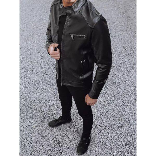 DStreet Black men's leather jacket Dstreet TX4078