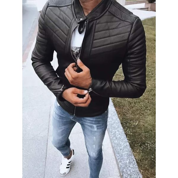 DStreet Black men's leather jacket Dstreet TX4243