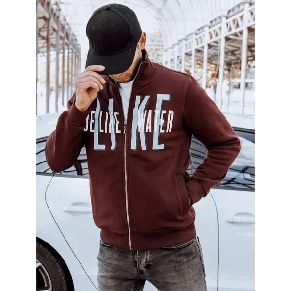 DStreet Burgundy Dstreet BX5410 men's zipped sweatshirt