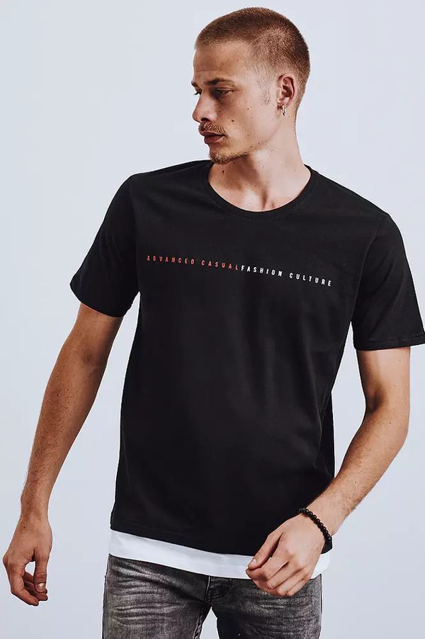 DStreet Czarny T-shirt męski Dstreet RX4639 z nadrukiem
