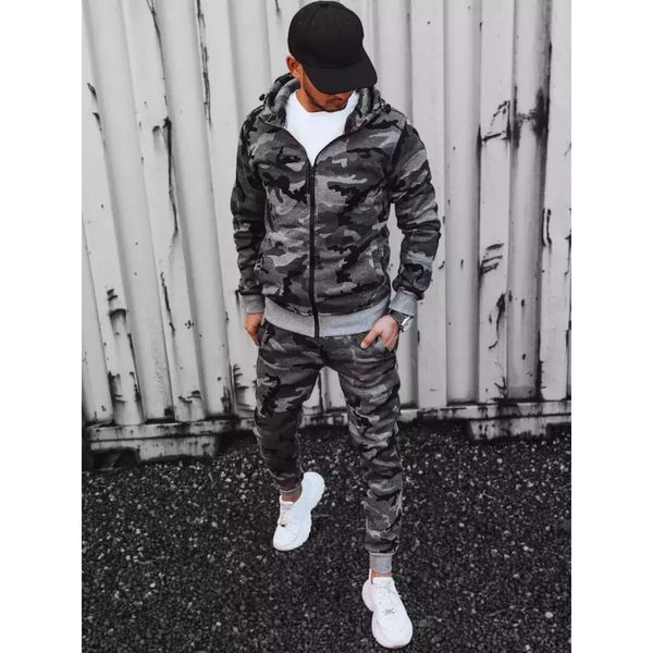 DStreet Dark gray men's camo tracksuit Dstreet AX0623