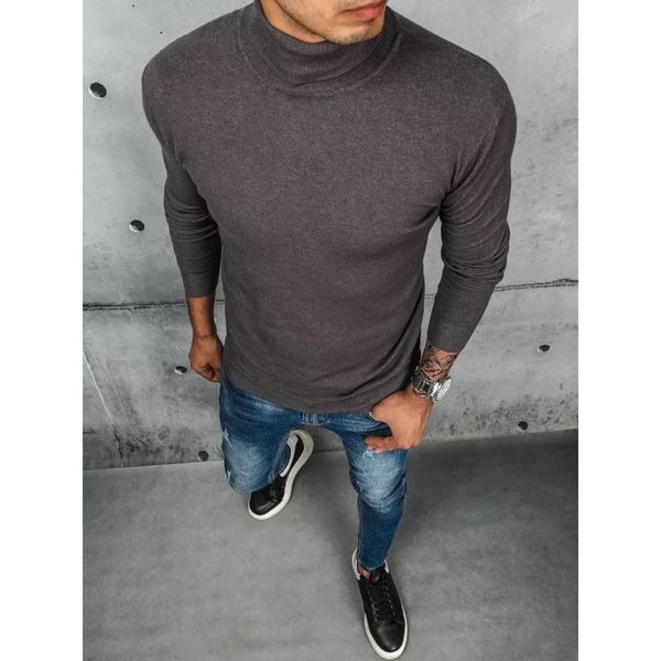 DStreet Dark gray men's turtleneck sweater Dstreet WX1905