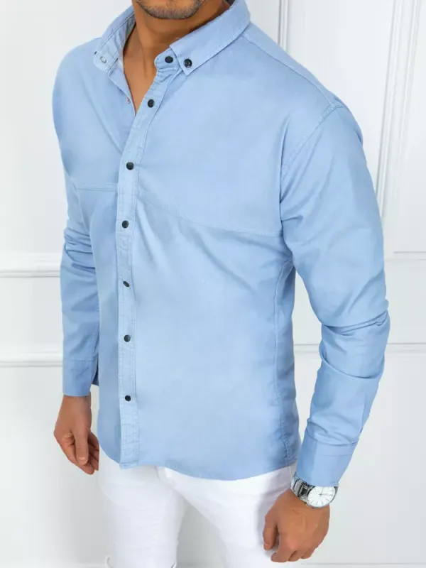 DStreet Elegant men's blue shirt Dstreet DX2371