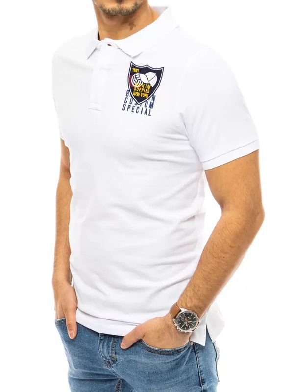 DStreet Koszulka polo z haftem białym Dstreet PX0392