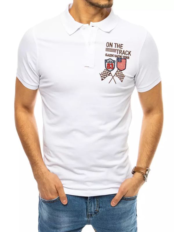 DStreet Koszulka polo z haftem białym Dstreet PX0452